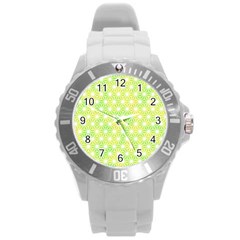 Traditional Patterns Hemp Pattern Green Round Plastic Sport Watch (l) by Pakrebo