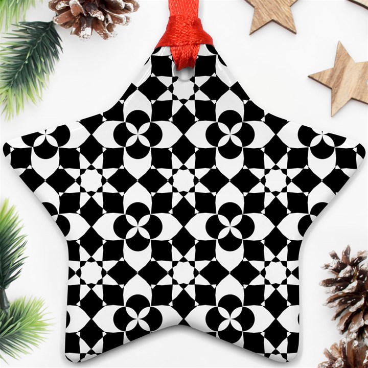 Mosaic Floral Repeat Pattern Ornament (Star)