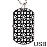 Mosaic Floral Repeat Pattern Dog Tag USB Flash (Two Sides) Front