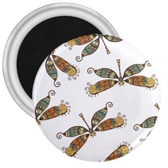 Pattern Dragonfly Background 3  Magnets by Pakrebo