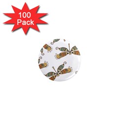 Pattern Dragonfly Background 1  Mini Magnets (100 Pack)  by Pakrebo