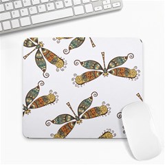 Pattern Dragonfly Background Large Mousepads by Pakrebo