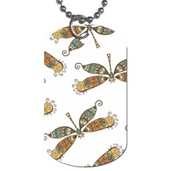 Pattern Dragonfly Background Dog Tag (two Sides) by Pakrebo