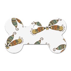 Pattern Dragonfly Background Dog Tag Bone (two Sides) by Pakrebo