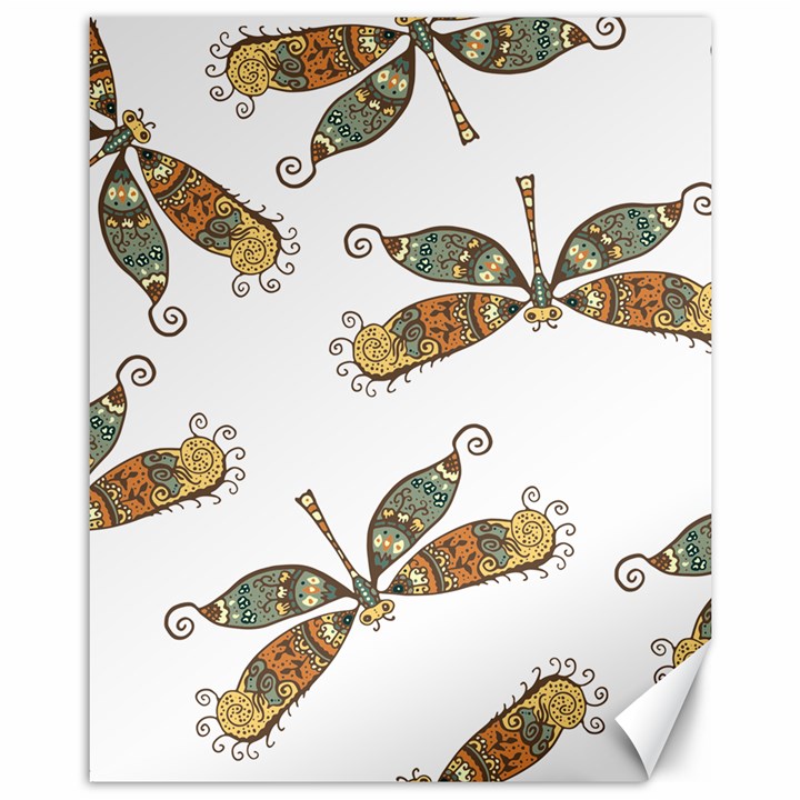 Pattern Dragonfly Background Canvas 11  x 14 