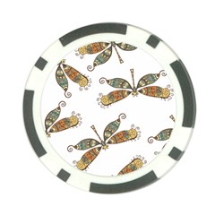 Pattern Dragonfly Background Poker Chip Card Guard by Pakrebo