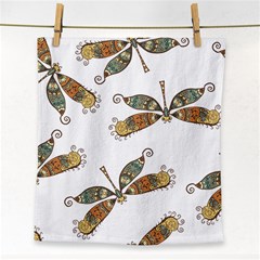 Pattern Dragonfly Background Face Towel by Pakrebo