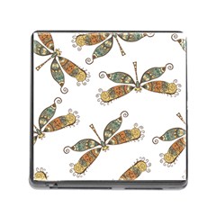 Pattern Dragonfly Background Memory Card Reader (square 5 Slot) by Pakrebo