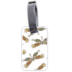 Pattern Dragonfly Background Luggage Tags (one Side)  by Pakrebo