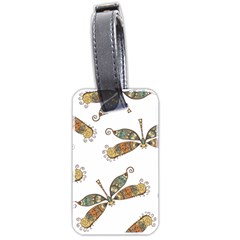 Pattern Dragonfly Background Luggage Tags (two Sides) by Pakrebo