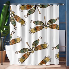 Pattern Dragonfly Background Shower Curtain 60  X 72  (medium)  by Pakrebo