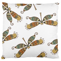 Pattern Dragonfly Background Large Cushion Case (one Side) by Pakrebo