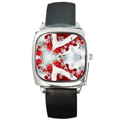 Christmas Background Tile Gifts Square Metal Watch by Pakrebo