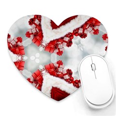 Christmas Background Tile Gifts Heart Mousepads by Pakrebo