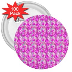 Maple Leaf Plant Seamless Pattern Pink 3  Buttons (100 Pack)  by Pakrebo