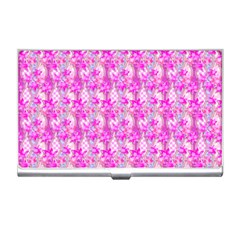 Maple Leaf Plant Seamless Pattern Pink Business Card Holder by Pakrebo