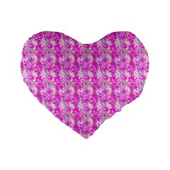 Maple Leaf Plant Seamless Pattern Pink Standard 16  Premium Flano Heart Shape Cushions by Pakrebo