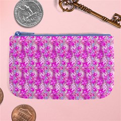 Maple Leaf Plant Seamless Pattern Pink Large Coin Purse by Pakrebo