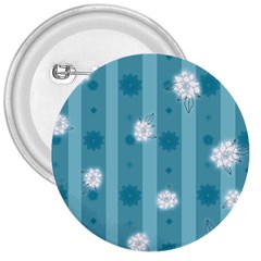 Gardenia Flowers White Blue 3  Buttons by Pakrebo