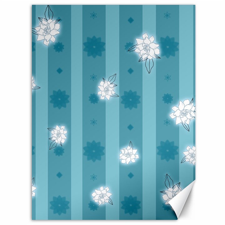 Gardenia Flowers White Blue Canvas 36  x 48 