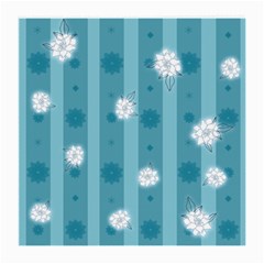 Gardenia Flowers White Blue Medium Glasses Cloth (2-side) by Pakrebo