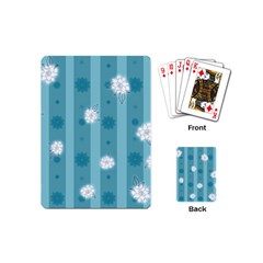 Gardenia Flowers White Blue Playing Cards (mini) by Pakrebo