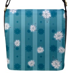 Gardenia Flowers White Blue Flap Closure Messenger Bag (s) by Pakrebo