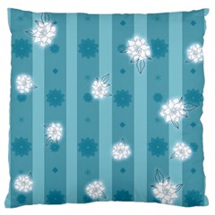 Gardenia Flowers White Blue Standard Flano Cushion Case (two Sides) by Pakrebo