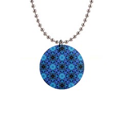 Blue Tile Wallpaper Texture 1  Button Necklace by Pakrebo