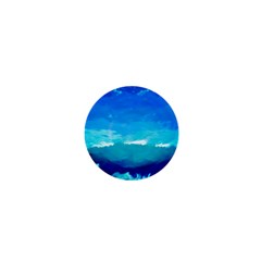 Blue Sky Artwork Drawing Painting 1  Mini Buttons by Pakrebo