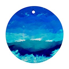 Blue Sky Artwork Drawing Painting Ornament (round) by Pakrebo