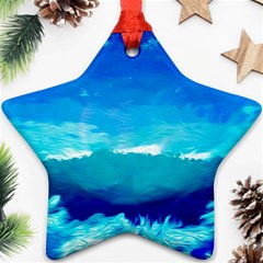 Blue Sky Artwork Drawing Painting Star Ornament (two Sides) by Pakrebo