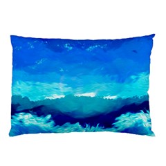 Blue Sky Artwork Drawing Painting Pillow Case by Pakrebo