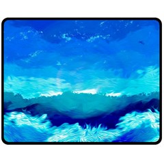 Blue Sky Artwork Drawing Painting Double Sided Fleece Blanket (medium)  by Pakrebo