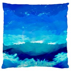 Blue Sky Artwork Drawing Painting Large Flano Cushion Case (one Side)