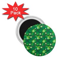 4 Leaf Clover Star Glitter Seamless 1 75  Magnets (10 Pack)  by Pakrebo