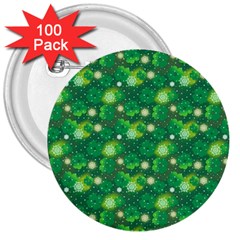 4 Leaf Clover Star Glitter Seamless 3  Buttons (100 Pack)  by Pakrebo