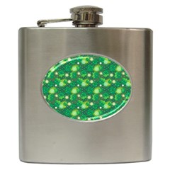 4 Leaf Clover Star Glitter Seamless Hip Flask (6 Oz) by Pakrebo