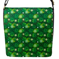 4 Leaf Clover Star Glitter Seamless Flap Closure Messenger Bag (s) by Pakrebo