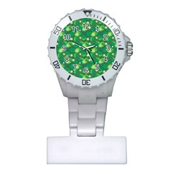 4 Leaf Clover Star Glitter Seamless Plastic Nurses Watch by Pakrebo