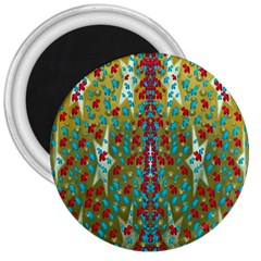 Raining Paradise Flowers In The Moon Light Night 3  Magnets by pepitasart