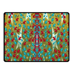 Raining Paradise Flowers In The Moon Light Night Fleece Blanket (small) by pepitasart