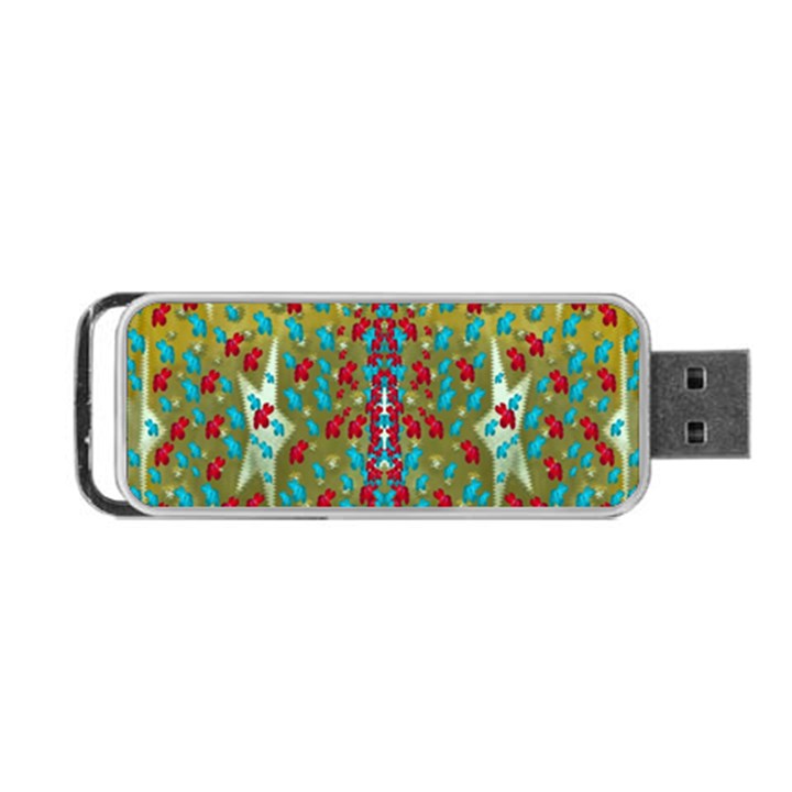 Raining Paradise Flowers In The Moon Light Night Portable USB Flash (One Side)