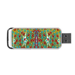 Raining Paradise Flowers In The Moon Light Night Portable Usb Flash (two Sides) by pepitasart