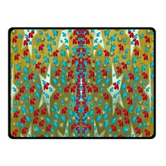 Raining Paradise Flowers In The Moon Light Night Double Sided Fleece Blanket (small)  by pepitasart