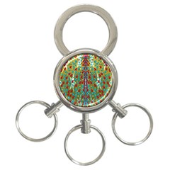 Raining Paradise Flowers In The Moon Light Night 3-ring Key Chains by pepitasart