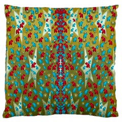 Raining Paradise Flowers In The Moon Light Night Standard Flano Cushion Case (one Side) by pepitasart