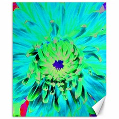 Aqua Cactus Dahlia Canvas 16  X 20  by myrubiogarden