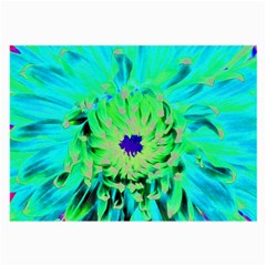 Aqua Cactus Dahlia Large Glasses Cloth (2-side) by myrubiogarden