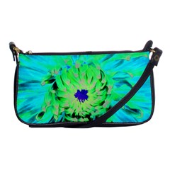 Aqua Cactus Dahlia Shoulder Clutch Bag by myrubiogarden